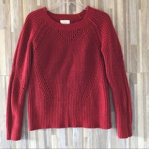 LUCKY BRAND Unisex Red Pullover Knit Sweater Small